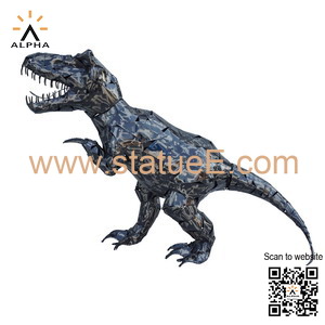metal dinosaur sculpture